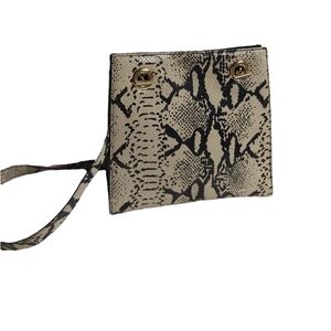 Mondi Snake Print Black and Beige Crossbody Purse